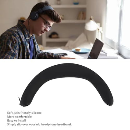 Tangxi Headband Cover Compatible with INZONE H7 H9 Gaming Headsets, Replacement Headphone Headband Cushion Pad Cover, Silicone Headband Protector with Zipper (Black) - color: Black
