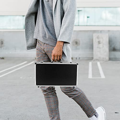 Musiin Pro Medium Size Audio Device Microphone Carrying Case, Customizable case with Pre-Diced Foam, Aluminum Alloy Sturdy Build, Ideal Compatible with Audio Device Wireless Mic System Storage cover - color: Black