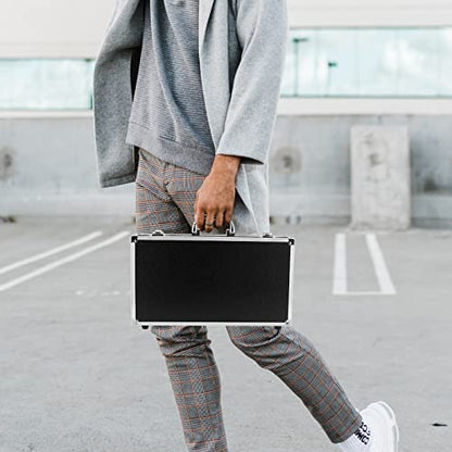 Musiin Pro Medium Size Audio Device Microphone Carrying Case, Customizable case with Pre-Diced Foam, Aluminum Alloy Sturdy Build, Ideal Compatible with Audio Device Wireless Mic System Storage cover - color: Black