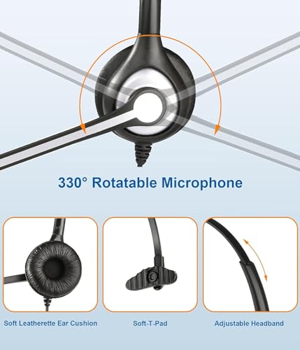 Wantek Cell Phone Headset with Microphone Noise Cancelling for Laptops, PC,3.5mm Jack,Volume Control,Wired Computer Headsets for Zoom Skype,for Office,Business, Call Center, Clear Chat - style: 600-3.5mm