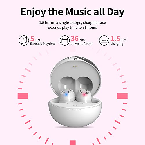 Wireless Earbuds,Cartoon Wireless Bluetooth 5.0 Headset Built-in Mic,Cute Panda Earbuds,IPX5 Waterproof Headphones,Wireless Sports Earphones,36H Playtime HiFi Stereo Deep Bass Earbuds - color: Piebald‑Kitty