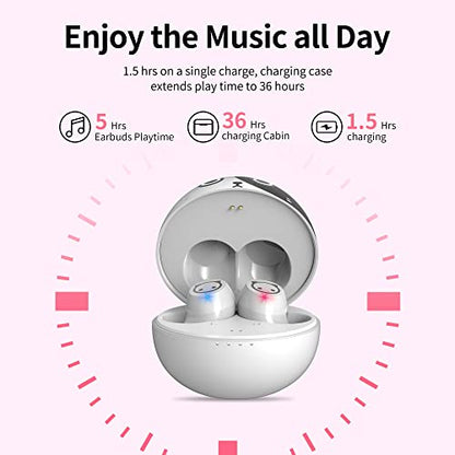 Wireless Earbuds,Cartoon Wireless Bluetooth 5.0 Headset Built-in Mic,Cute Panda Earbuds,IPX5 Waterproof Headphones,Wireless Sports Earphones,36H Playtime HiFi Stereo Deep Bass Earbuds - color: Piebald‑Kitty