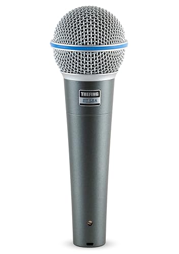 BT 58A Wired Vocal Dynamic Karaoke XLR Handheld Microphone for Singing, Supercardioid, Includes 16ft Audio Cable and Stand Adapter, for Stage, Studio, Mixer, Speaker