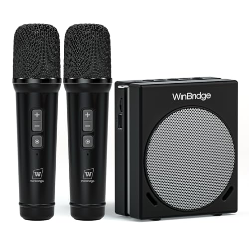 WinBridge 30W Voice Amplifier with 2 Wireless Mics, Portable PA Speaker S90 | DSP Crystal-Clear Sound, 65ft+ Stable Range, 13H Mic Battery,BT/USB/TF/AUX, Lightweight for Teaching, Public Speaking, Event