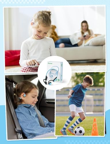 iClever OWS01 Kids Bluetooth Headphones, Air Conduction Open Ear Headphones | SafeSound Tech, Clear Audio Bluetooth 5.4, 360° Bending Ultra-Light Kids Wireless Headphones for Travel/School/Sports/Outdoor - color: Blue
