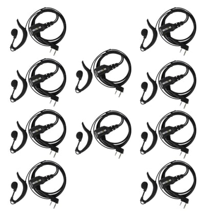 Retevis Walkie Talkie Earpiece with Mic, G Shape, for RT22/RT68/RT21/H777 | Volume Adjust, 2 Pin Compatible with Baofeng, Pxton, Kenwood Two Way Radios, 2 Way Radio Earpiece, Retails, Schools(10 Pack) - style: Volume Adjustable