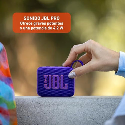JBL Go 4 - Ultra-Portable, Waterproof and Dustproof Bluetooth Speaker, Big JBL Pro Sound with Punchy bass, 7-Hour Built-in Battery, Made in Part with Recycled Materials (Purple) - color: Purple