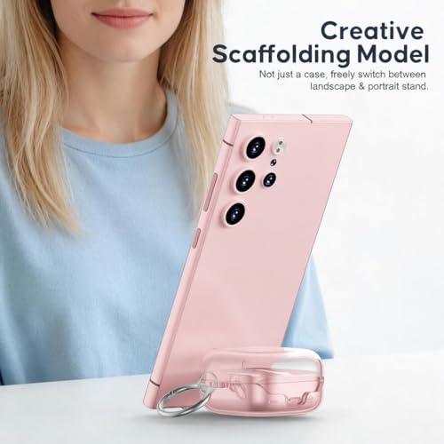 Compatible with Samsung Galaxy Bud 4 Pro Case/Buds4 Case Clear Lock Clip with Phone Stand + Cleaner Kit, Transparent TPU Galaxy Buds Pro 4 2026 Protective Cover Men Women with Carabiner, Clear Pink - color: A-Clear Pink, size: For Galaxy Buds 4/4 Pro 2026