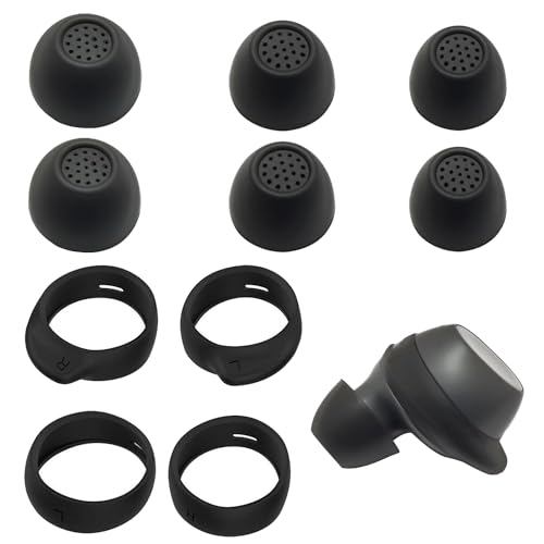 Silicone Ear Tip & Ear Wing for Samsung Galaxy Buds FE Replacement - color: Black