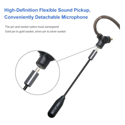 FOSA MMCX Cable for SE215 SE315 SE425, 3.5mm Replacement Cable with Detachable Microphone, Braided OFC for MMCX Earphones