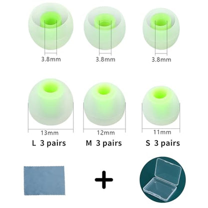 Earbud Tips Soft Anti Slip Washable Reusable Silicone Fit Most In-Ear Earbuds (Inner Hole 3.8mm-5.1mm) 18pcs S M L - color: color-38