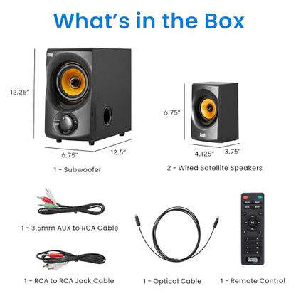 Acoustic Audio by Goldwood Bluetooth 2.1 Speaker System 2.1-Channel Home Theater Speaker System, Black (AA2170) - color: Gold