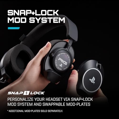 RIG R5 Spear PRO HS Wired Gaming Headset Officially Licensed PlayStation | PS5, PS4, PC - 40mm Graphene Drivers, Tempest 3D Audio, Flip-to-Mute Mic, Memory Foam Cushions - Universal 3.5mm -Black - color: Black
