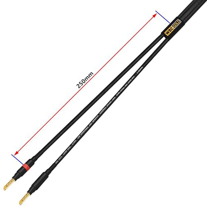WORLDS BEST CABLES 5 Foot WBC-GOLD-LOCAP-SPKR-12 AWG - Low-Capacitance - Low-Inductance - High Purity OFC - Audiophile HiFi Speaker Cable Pair with Eminence Gold Banana Plugs - size: 5 FT, style: 2 Cables - Banana-Banana