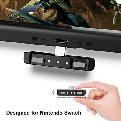 Bluetooth Audio Adapter with USB-C, Built-in mic, for Nintendo Switch, PS4, PS5, PC, Supports Headphones mic, aptX Low Latency, Dual Headphones, in-Game Voice Chat Monster Hunter Theme - color: Grey & Grey