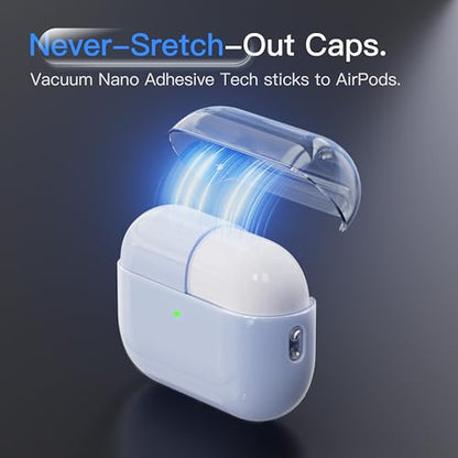 Case for AirPods Pro 3 Never-Sretch-Out DamonLight Shock-Proof Protective Semi Hard Silicone Case Compatible with Apple Airpods Pro 3rd Generation (Ice Blue) - color: Pale Blue