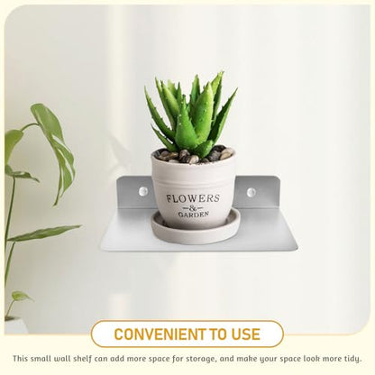 Small Aluminum Floating Wall Shelf for Speakers and Monitors, Sturdy and Easy to Install Wall Mount Holder, for Craft Room and Kitchen Organization