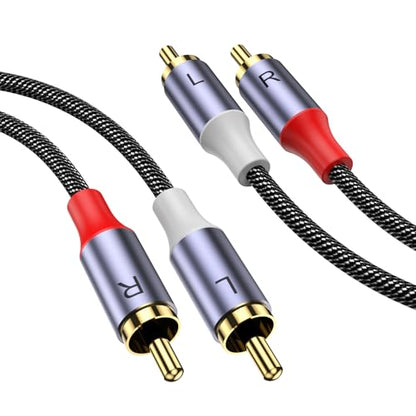 MOSWAG 2RCA Male to 2RCA Male Cable Red White RCA Audio Cable 3FT - color: Black, size: 3.28 ft