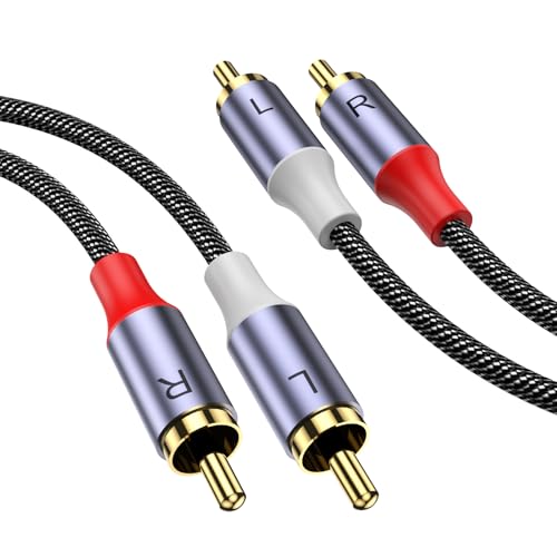 MOSWAG 2RCA Male to 2RCA Male Stereo Auxiliary Audio Cable Subwoofer Cable - color: Black, size: 32.8 ft