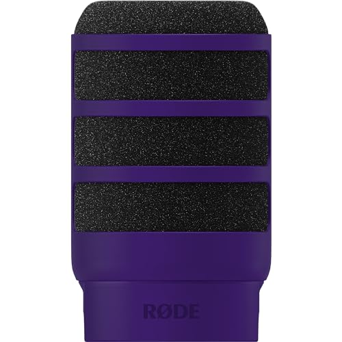 Rode PodMic Cardioid Dynamic Broadcast Microphone with WS14 PodMic Pop Filter - Purple