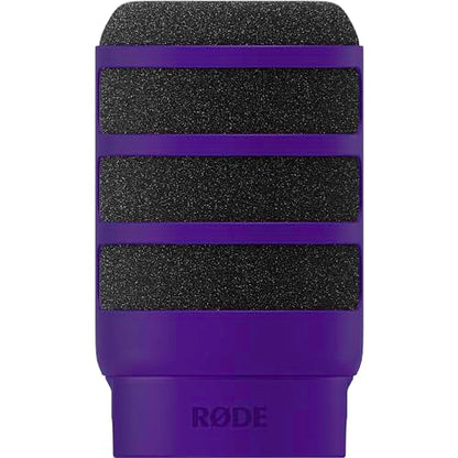 Rode PodMic Cardioid Dynamic Broadcast Microphone with WS14 PodMic Pop Filter - Purple