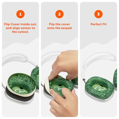 WC SweatZ Max - Patented Silicone Sweat Covers for AirPods Max 1 | Made by Wicked Cushions | (Does Not Fit AirPods Max 2). Sweatproof, Full Earpad Protection | Emerald Tide - color: Emerald Tide