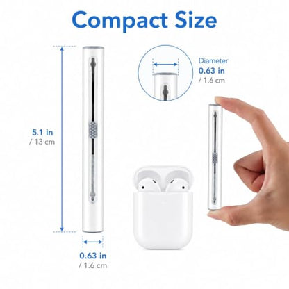 Airpod Cleaner Kit, Earbud Cleaning Kit for Airpods Pro 1 2 3,Multi-Function Cleaning Pen with Soft Brush Flocking Sponge, Suitable for Earbuds Case, iPhone Charger Port, Bluetooth Headset