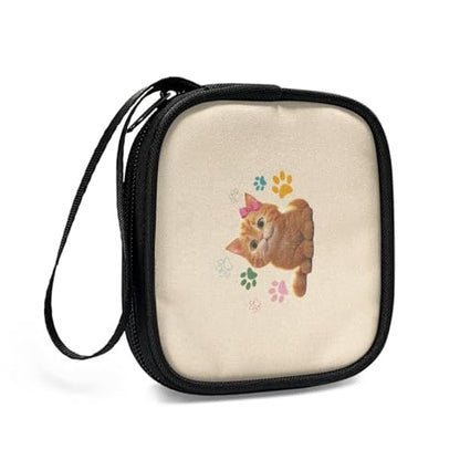 Rectangle Shaped Portable Protection Earphone Case Lightweight Universal Carrying Bag Wired/Bluetooth Headset Box Storage Pouch(Cat) - color: Cat