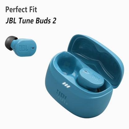 Geiomoo Soft Silicone Eartips for JBL Tune Buds 2 Ear Tips, Replacement Eartips Earbuds Earpads (Black,S/M/L)