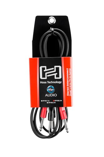 Hosa CPP-202 Dual 1/4 Inch TS to Dual 1/4 Inch TS Stereo Interconnect Cable, 6.6 Feet - size: 6.6 Feet