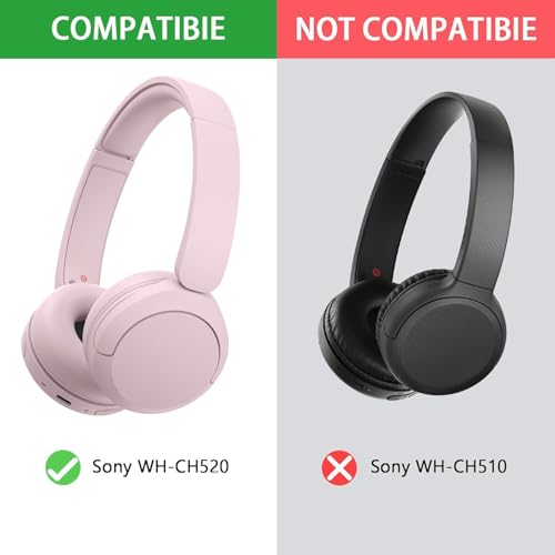Defean Kit 2 IN1 Earpads for Sony WH-CH520 Wireless Headphones-Pink | Replacement Cushions Kit 2 IN1 Ear Pads + Headband,Replacement Headstrap Pad & Earpads Repair Part - color: Pink