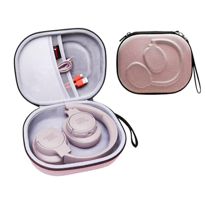 XANAD Hard Case Compatible with JBL Live or Tune Headphone,Fit for JBL Live 770NC/660NC/650BT/460NC/670NC or JBL Tune 510BT / 770NC/710BT/720BT/760NC/700BT/520BT Bluetooth Wireless Headphones（Pink） - color: Pink Outside+Gray Inside