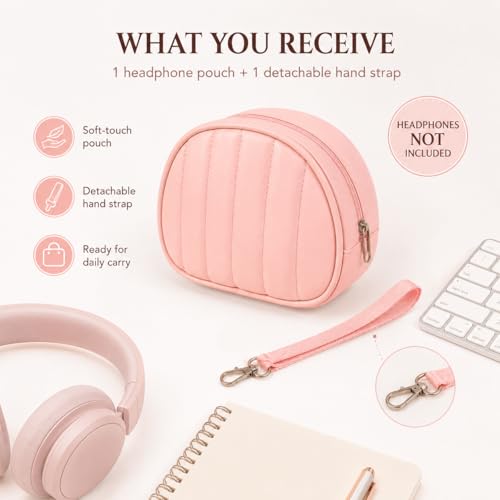 Soft-Touch Headphone Case for Sony, for JBL and for BERIBES-Pink - color: PINK