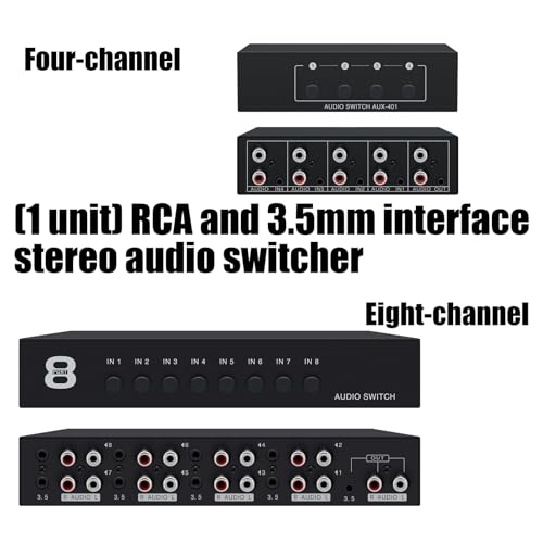 Channel Audiophiles Selectors Metal Frame Construction Lossless Sound RCAs 3.5mm Inputs Accessory Stereo Audiophiles Switcher Selectors - color: 4 channels