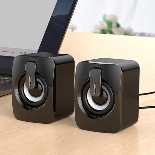 1 Pair A2 Mini ABS Computer Speaker Stereo Sound Wired Less Distortion Clear Bass USB Powered Gaming Speaker Laptop Desktop Use