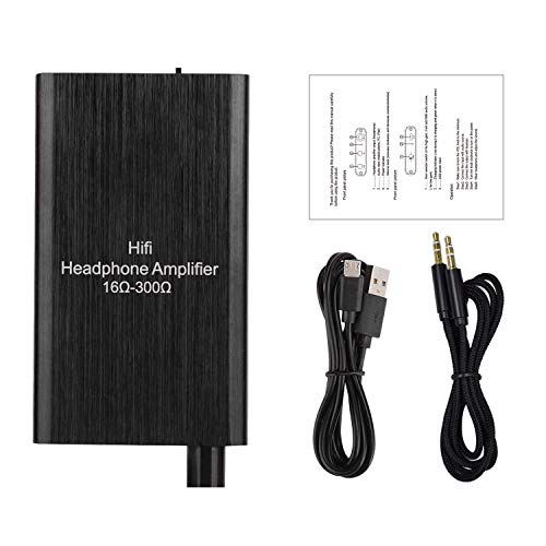 Portable Headphone Amplifier, 3.5mm Stereo Audio in/Out Support Volume Control with GAIN Switch for Switch/PS4/PS5/Mobile Phone/PC/MP3/MP4 /HD 650 Headphones ect.