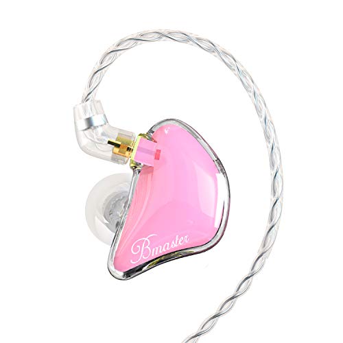 BASN Bmaster in Ear Monitor Headphones Triple Driver Earphones with Two Detachable MMCX Cable Fit in Ear Suitable for Audio Musician Drummer(Pink) - color: Pink
