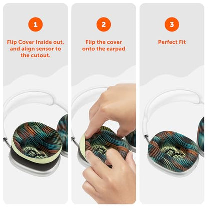 WC SweatZ Max - Patented Silicone Sweat Covers for AirPods Max 1 | Made by Wicked Cushions | (Does Not Fit AirPods Max 2). Sweatproof, Full Earpad Protection | The Simulation - color: The Simulation