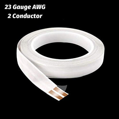 23-Gauge Hidden Super Flat Speaker Audio Cable Wire (50ft+2 Connectors-D) - color: Wire(50 ft)+16mm