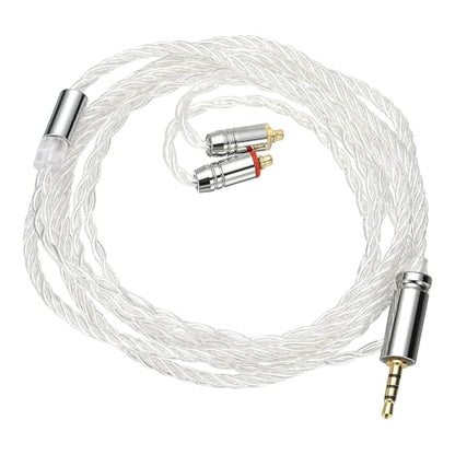PATIKIL IEM Earphone Cable 1.2M Long High Silver-Plated Silver (2.5mm MMCX) - color: Silver, size: 2.5mm
