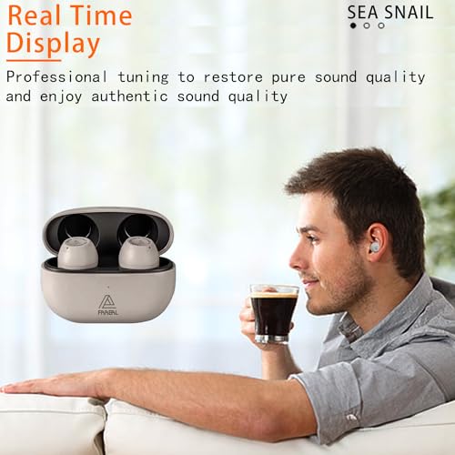 FAAEAL Bluetooth 5.3 Wireless Earbuds with Wireless Charging Case,Waterproof Stereo Headphones in Ear Built in Mic Headset Premium Sound with Deep Bass for Sport(Grey) - color: Grey