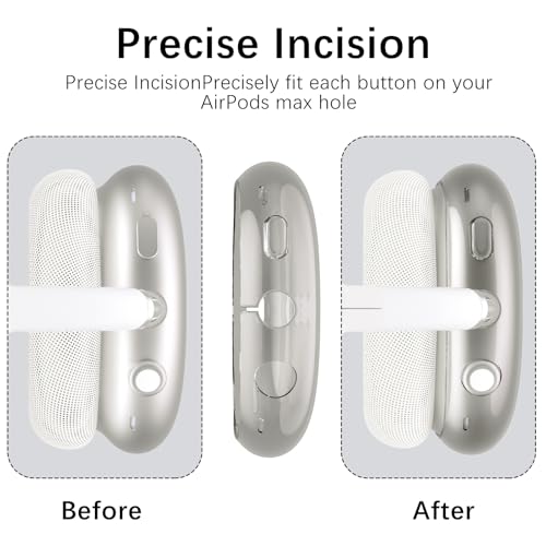 Headphone Cover for AirPods Max, Girly Cute Clear Ear Cups Covers, Black Silicone Ear Pad Case Headband Cover for Apple AirPods Max (2024/2020), Rose - color: Rose-Black
