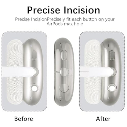 Headphone Cover for AirPods Max, Girly Cute Clear Ear Cups Covers, Black Silicone Ear Pad Case Headband Cover for Apple AirPods Max (2024/2020), Rose - color: Rose-Black