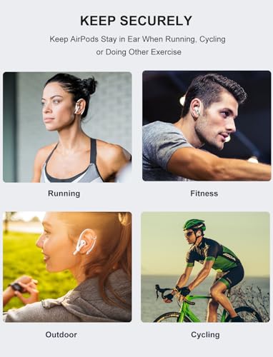 2 Pairs [M&L] Ear Hooks for All AirPods Models. White | Upgraded Anti Slip Sports Clip Hooks, AirPods Pro 3, 2, Pro, AirPods 4, 3, 2 & 1, Friendly to Glasses Wearers - color: White(Middle+Large)