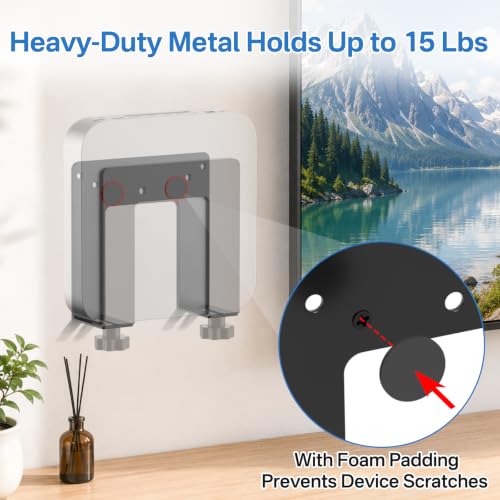 Wall Mount for Cable Box, Modem, Router, Streaming Media Devices Mount | Adjustable for Small or Narrow Devices, Two Installation Options, Good Heat Dissipation, Includes Installation Hardware