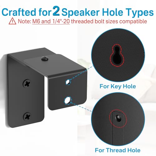 Speaker Stands Pair for Samsung HW-Q990F/Q990H/Q990C/Q990D Rear Speaker Stand with Wall Mount - Height Adjustable Speaker Floor Stands for Q Series Samsung Speaker Stands Pair with Keyhole&Thread Hole