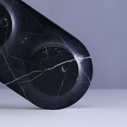 Einova Dual Classic Stone – Dual Wireless Charging Pad in Genuine Marble, Designed in Italy, Integrated 6 ft USB-C Cable, Smartphones, Wireless Earbuds, Smartwatches – Black Marquina Marble - color: Black Marquina marble – Dual Classic Stone