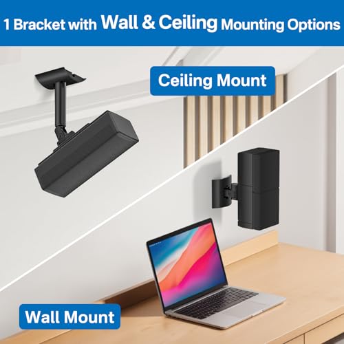 Angle Adjustable Speaker Mount for Bose Speaker Wall Mounts - Wall & Ceiling Mount for Bose UB-20 Series II, SoundTouch, CineMate, Lifestyle, Acoustimass, Cube Surround Sound Speakers Bracket, Black - color: Black