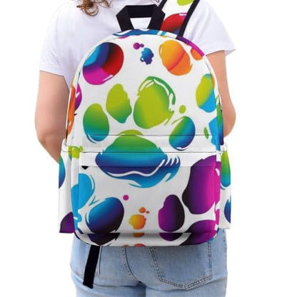 Travel Backpack for Women Men Carry On Backpack Coffee Collection Laptop Bag Lightweight Casual Daypack - color: Colorful Dog Paw Print