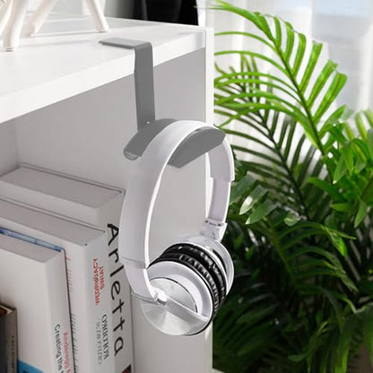 Headphone Holder and Headset Rack Desk Clamp Hook Under Desk Mount, Gray Sturdy Plastic Headphone Stand Hanger for Home and Office Storage